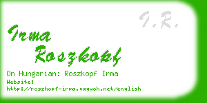 irma roszkopf business card